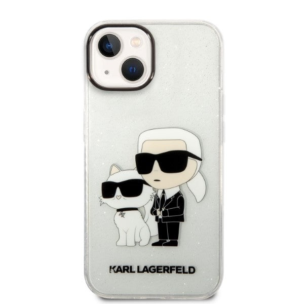Futrola za Apple iPhone 14 Plus, Karl Lagerfeld, Glitter Karl & Choupette, Prozirna