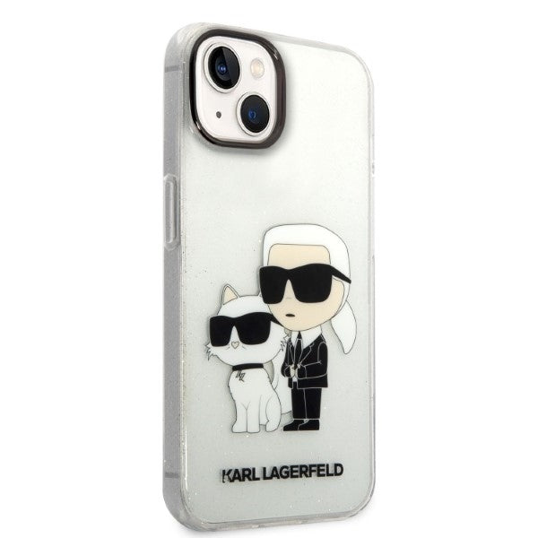 Futrola za Apple iPhone 14 Plus, Karl Lagerfeld, Glitter Karl & Choupette, Prozirna