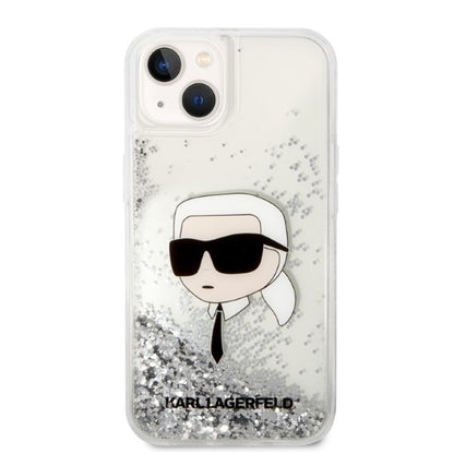 Futrola za Apple iPhone 14 Plus, Karl Lagerfeld, Glitter Karl's Head, Srebrna