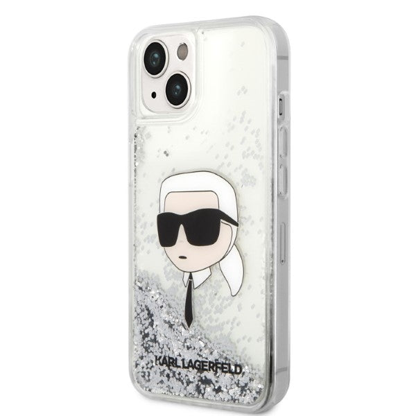 Futrola za Apple iPhone 14 Plus, Karl Lagerfeld, Glitter Karl's Head, Srebrna