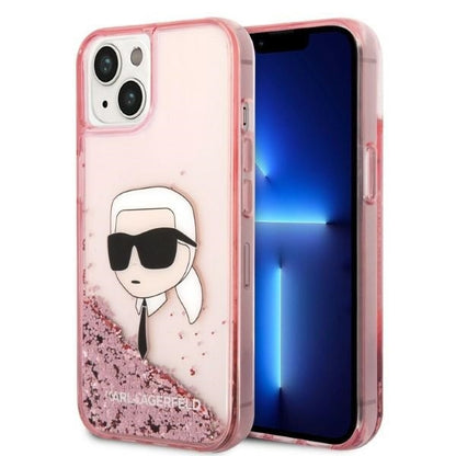 Futrola za Apple iPhone 14 Plus, Karl Lagerfeld, Glitter Karl's Head, Roza