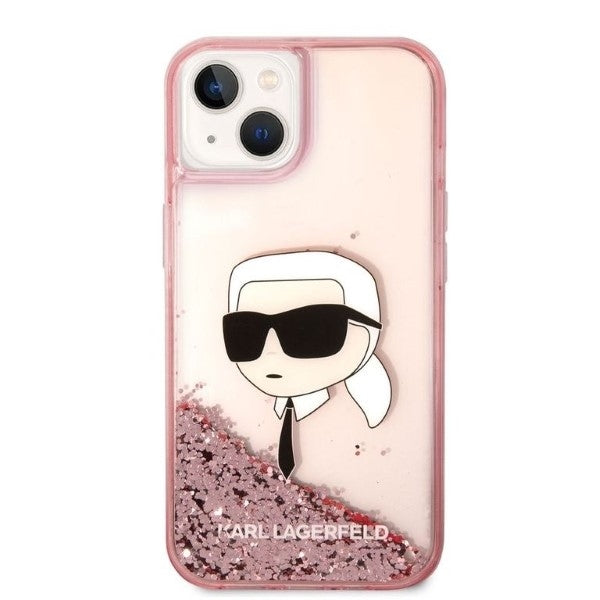 Futrola za Apple iPhone 14 Plus, Karl Lagerfeld, Glitter Karl's Head, Roza