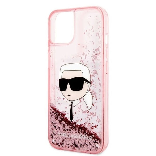 Futrola za Apple iPhone 14 Plus, Karl Lagerfeld, Glitter Karl's Head, Roza