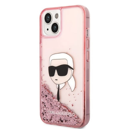 Futrola za Apple iPhone 14 Plus, Karl Lagerfeld, Glitter Karl's Head, Roza