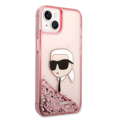 Futrola za Apple iPhone 14 Plus, Karl Lagerfeld, Glitter Karl's Head, Roza