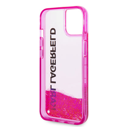 Futrola za Apple iPhone 14 Plus, Karl Lagerfeld, Liquid Glitter KL Logo, Roza