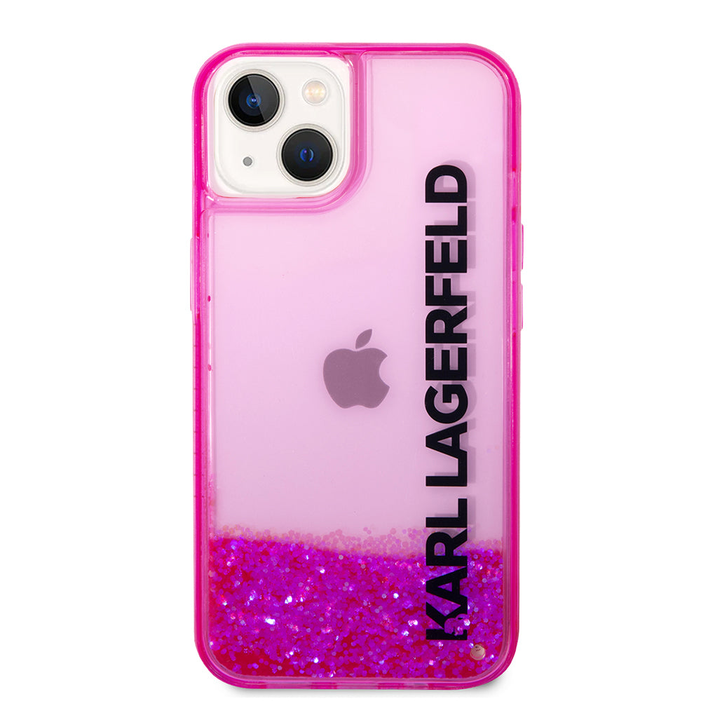 Futrola za Apple iPhone 14 Plus, Karl Lagerfeld, Liquid Glitter KL Logo, Roza