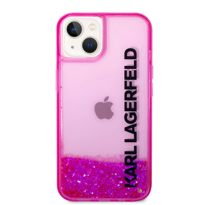 Futrola za Apple iPhone 14 Plus, Karl Lagerfeld, Liquid Glitter KL Logo, Roza