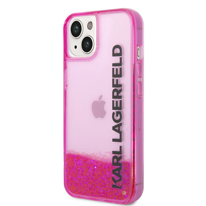 Futrola za Apple iPhone 14 Plus, Karl Lagerfeld, Liquid Glitter KL Logo, Roza
