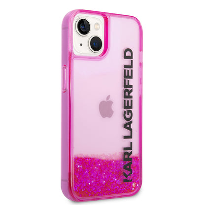 Futrola za Apple iPhone 14 Plus, Karl Lagerfeld, Liquid Glitter KL Logo, Roza