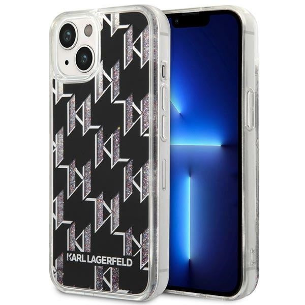 Futrola za Apple iPhone 14 Plus, Karl Lagerfeld, Liquid Glitter Monogram, Crna