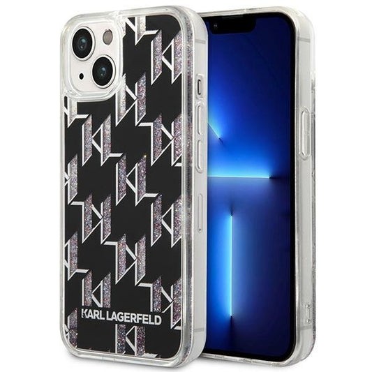 Futrola za Apple iPhone 14 Plus, Karl Lagerfeld, Liquid Glitter Monogram, Crna