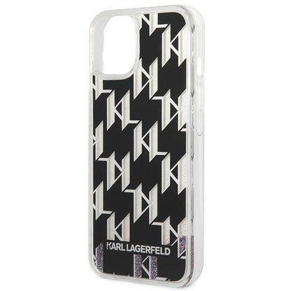 Futrola za Apple iPhone 14 Plus, Karl Lagerfeld, Liquid Glitter Monogram, Crna