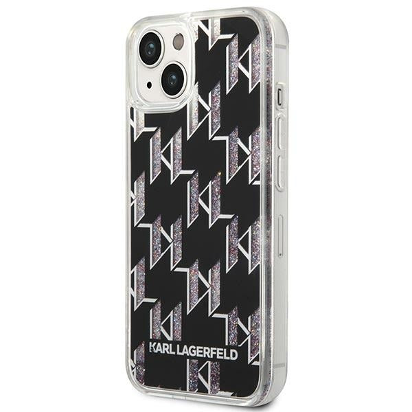 Futrola za Apple iPhone 14 Plus, Karl Lagerfeld, Liquid Glitter Monogram, Crna