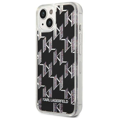 Futrola za Apple iPhone 14 Plus, Karl Lagerfeld, Liquid Glitter Monogram, Crna