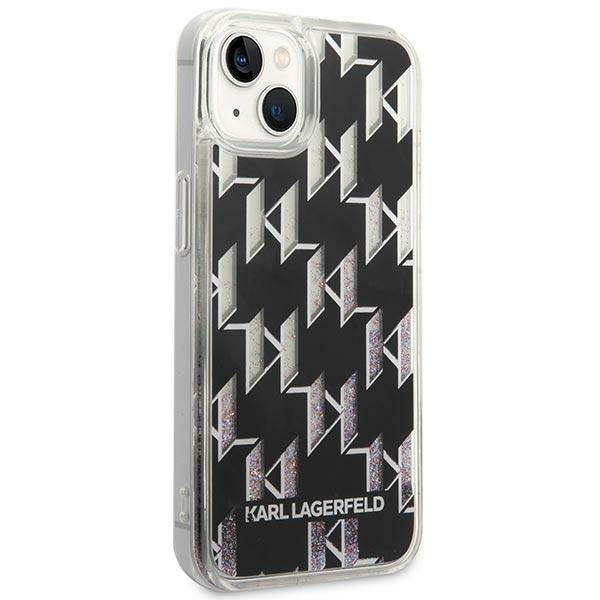 Futrola za Apple iPhone 14 Plus, Karl Lagerfeld, Liquid Glitter Monogram, Crna
