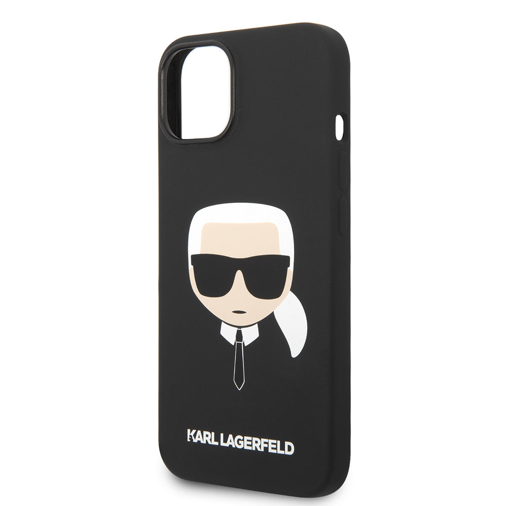 Futrola za Apple iPhone 14 Plus, Karl Lagerfeld, Silikonska Karl's Head, Crna
