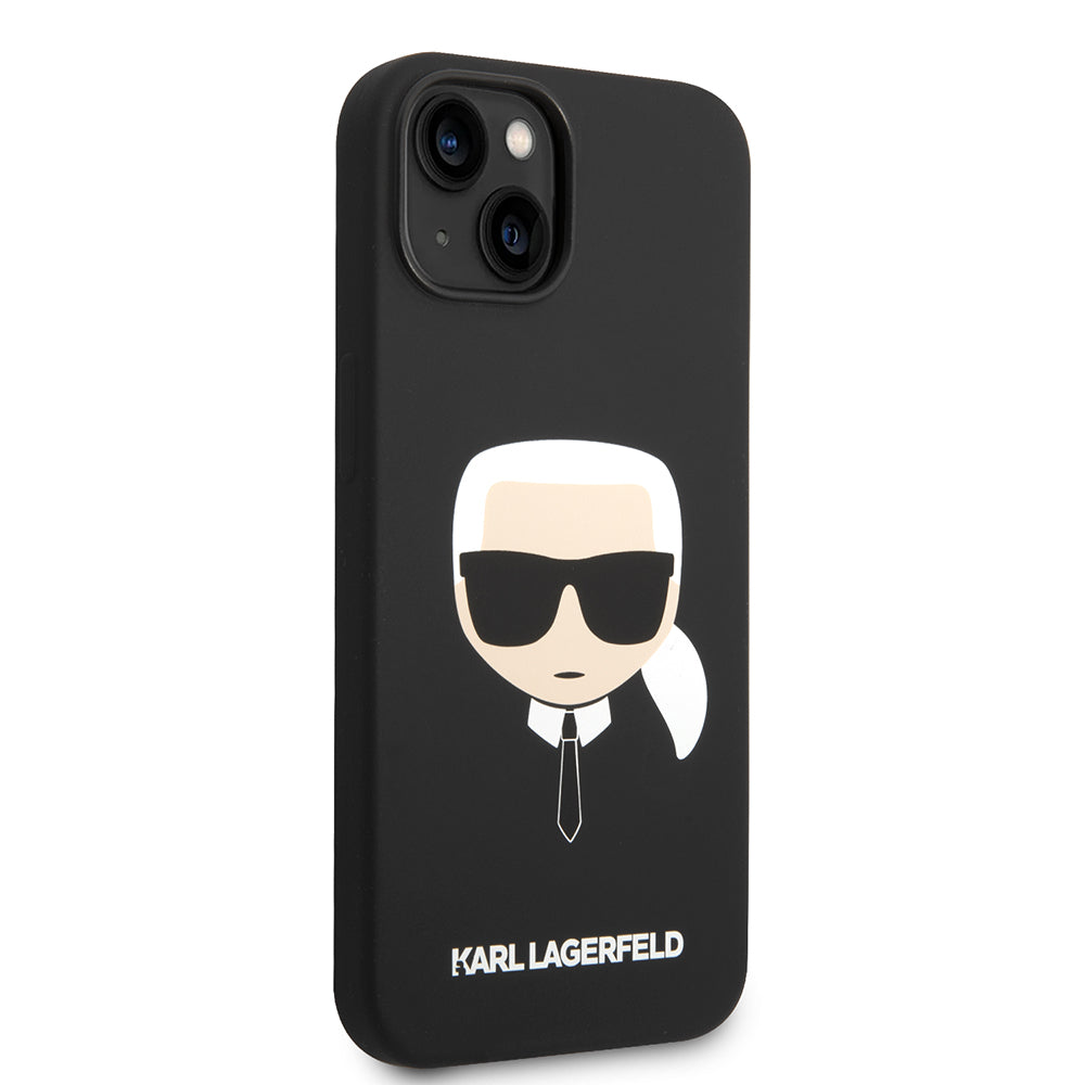 Futrola za Apple iPhone 14 Plus, Karl Lagerfeld, Silikonska Karl's Head, Crna