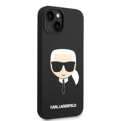 Futrola za Apple iPhone 14 Plus, Karl Lagerfeld, Silikonska Karl's Head, Crna