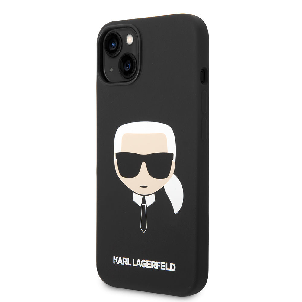 Futrola za Apple iPhone 14 Plus, Karl Lagerfeld, Silikonska Karl's Head, Crna