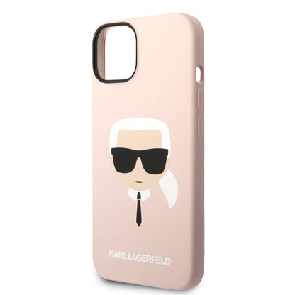 Futrola za Apple iPhone 14 Plus, Karl Lagerfeld, Silikonska Karl's Head, Roza