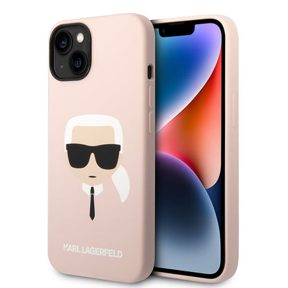Futrola za Apple iPhone 14 Plus, Karl Lagerfeld, Silikonska Karl's Head, Roza