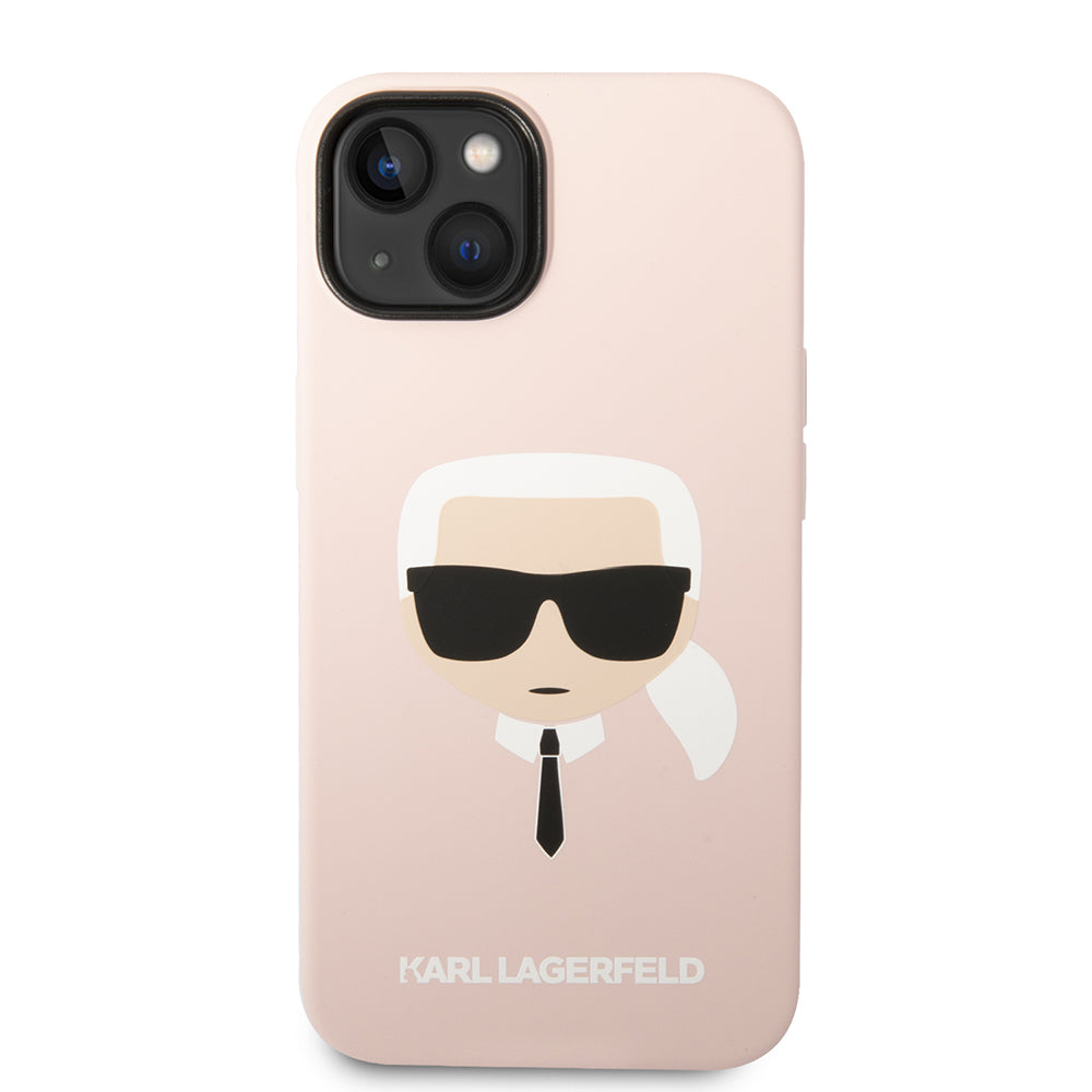 Futrola za Apple iPhone 14 Plus, Karl Lagerfeld, Silikonska Karl's Head, Roza