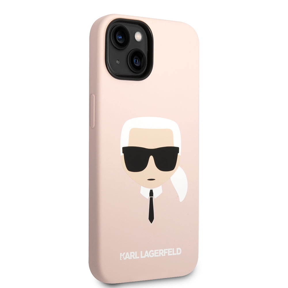 Futrola za Apple iPhone 14 Plus, Karl Lagerfeld, Silikonska Karl's Head, Roza