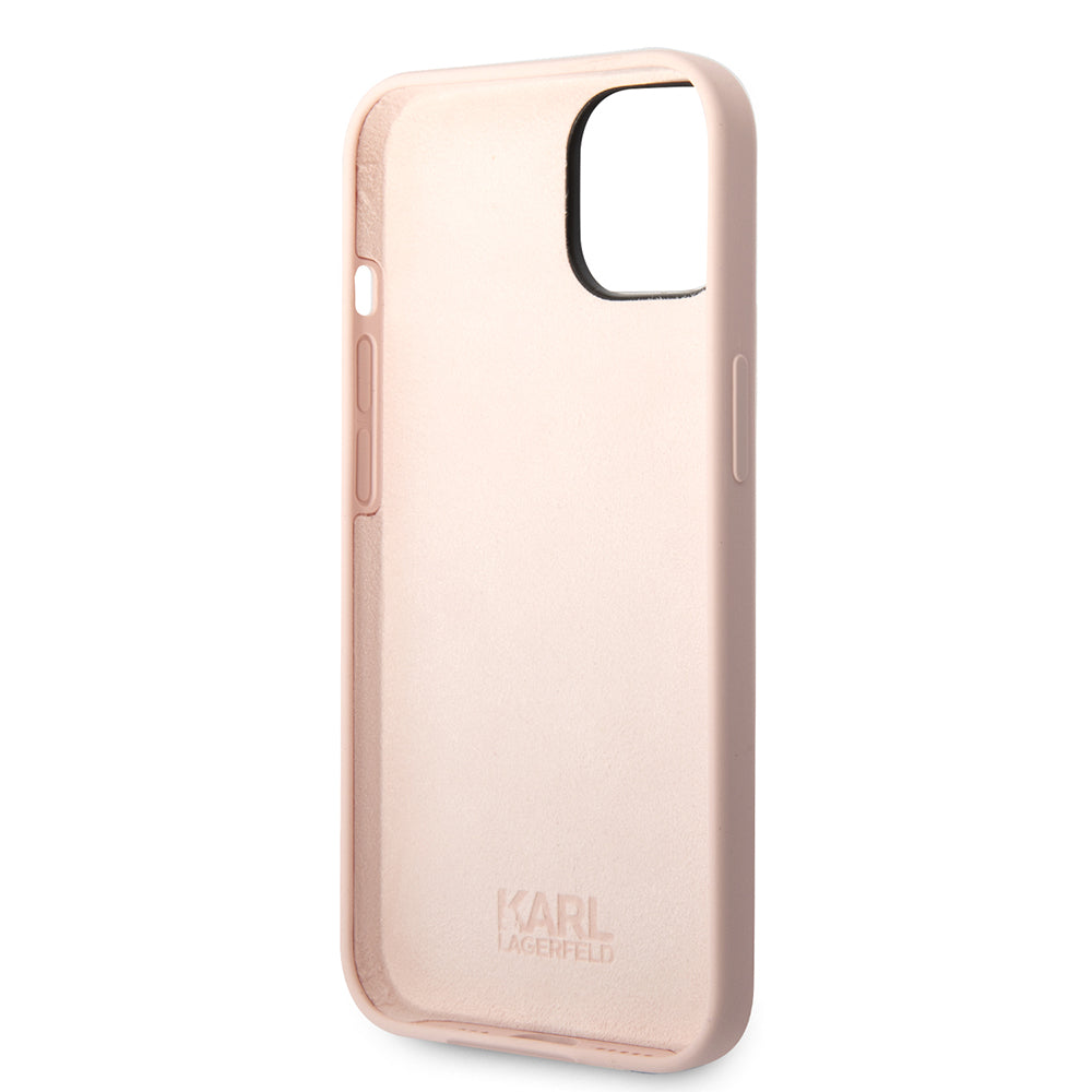 Futrola za Apple iPhone 14 Plus, Karl Lagerfeld, Silikonska Karl's Head, Roza