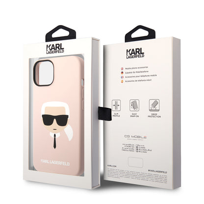 Futrola za Apple iPhone 14 Plus, Karl Lagerfeld, Silikonska Karl's Head, Roza