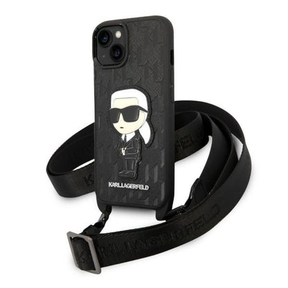 Futrola za Apple iPhone 14 Plus, Karl Lagerfeld, Monogram Ikonik Karl, Bijela