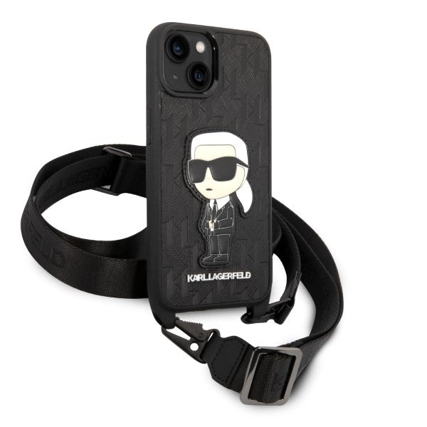 Futrola za Apple iPhone 14 Plus, Karl Lagerfeld, Monogram Ikonik Karl, Bijela