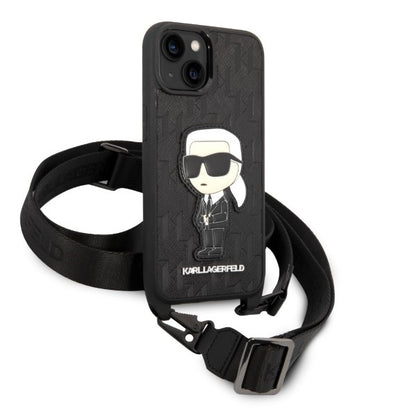 Futrola za Apple iPhone 14 Plus, Karl Lagerfeld, Monogram Ikonik Karl, Bijela