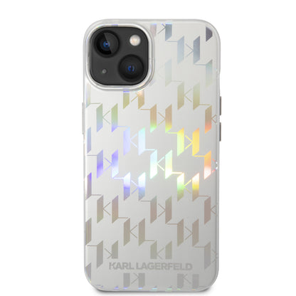 Futrola za Apple iPhone 14 Plus, Karl Lagerfeld, Monogram Iridescent, Srebrna