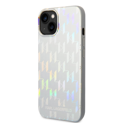 Futrola za Apple iPhone 14 Plus, Karl Lagerfeld, Monogram Iridescent, Srebrna