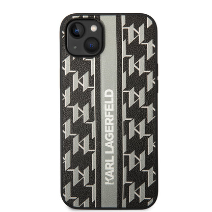 Futrola za Apple iPhone 14 Plus, Karl Lagerfeld, Monogram Stripe, Siva
