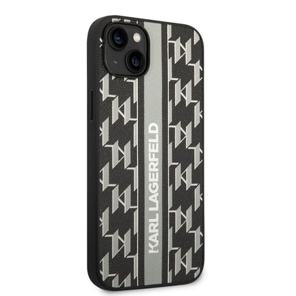 Futrola za Apple iPhone 14 Plus, Karl Lagerfeld, Monogram Stripe, Siva