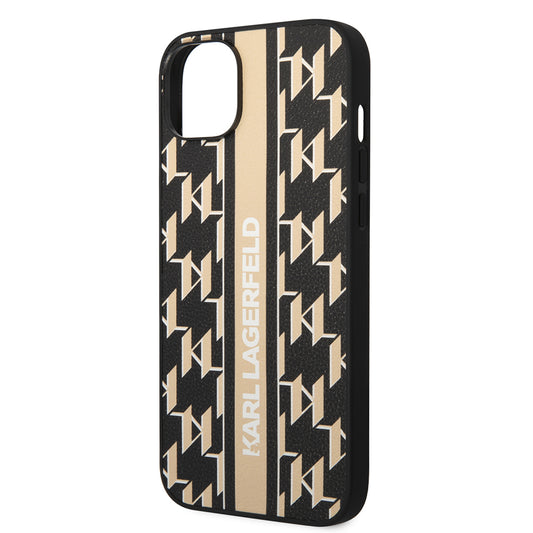 Futrola za Apple iPhone 14 Plus, Karl Lagerfeld, Monogram Stripe, Smeđa