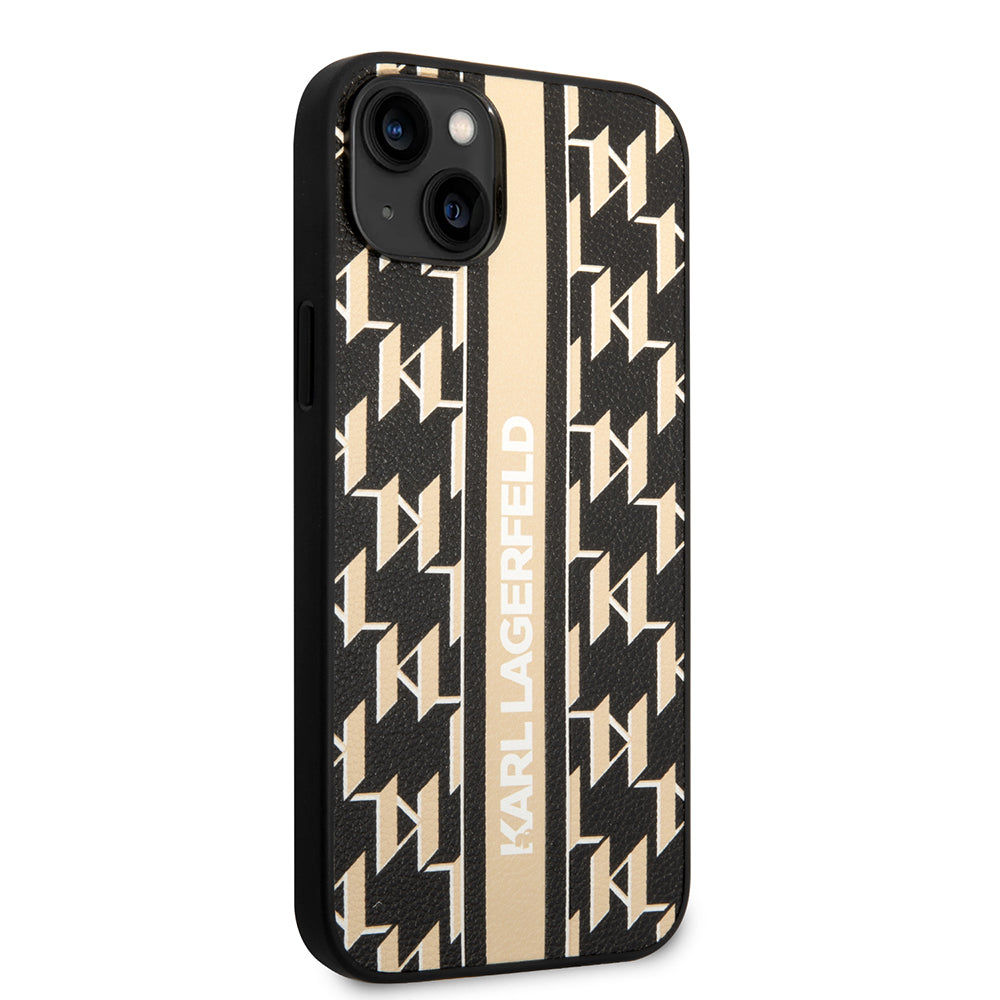 Futrola za Apple iPhone 14 Plus, Karl Lagerfeld, Monogram Stripe, Smeđa