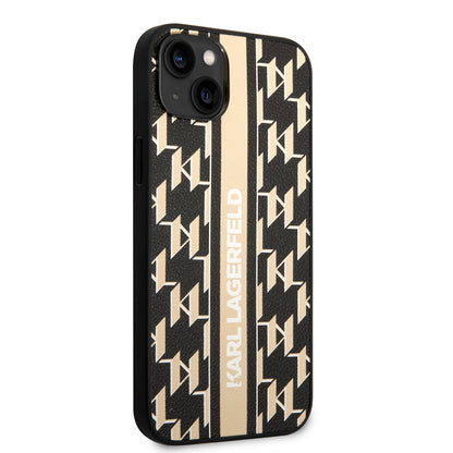 Futrola za Apple iPhone 14 Plus, Karl Lagerfeld, Monogram Stripe, Smeđa