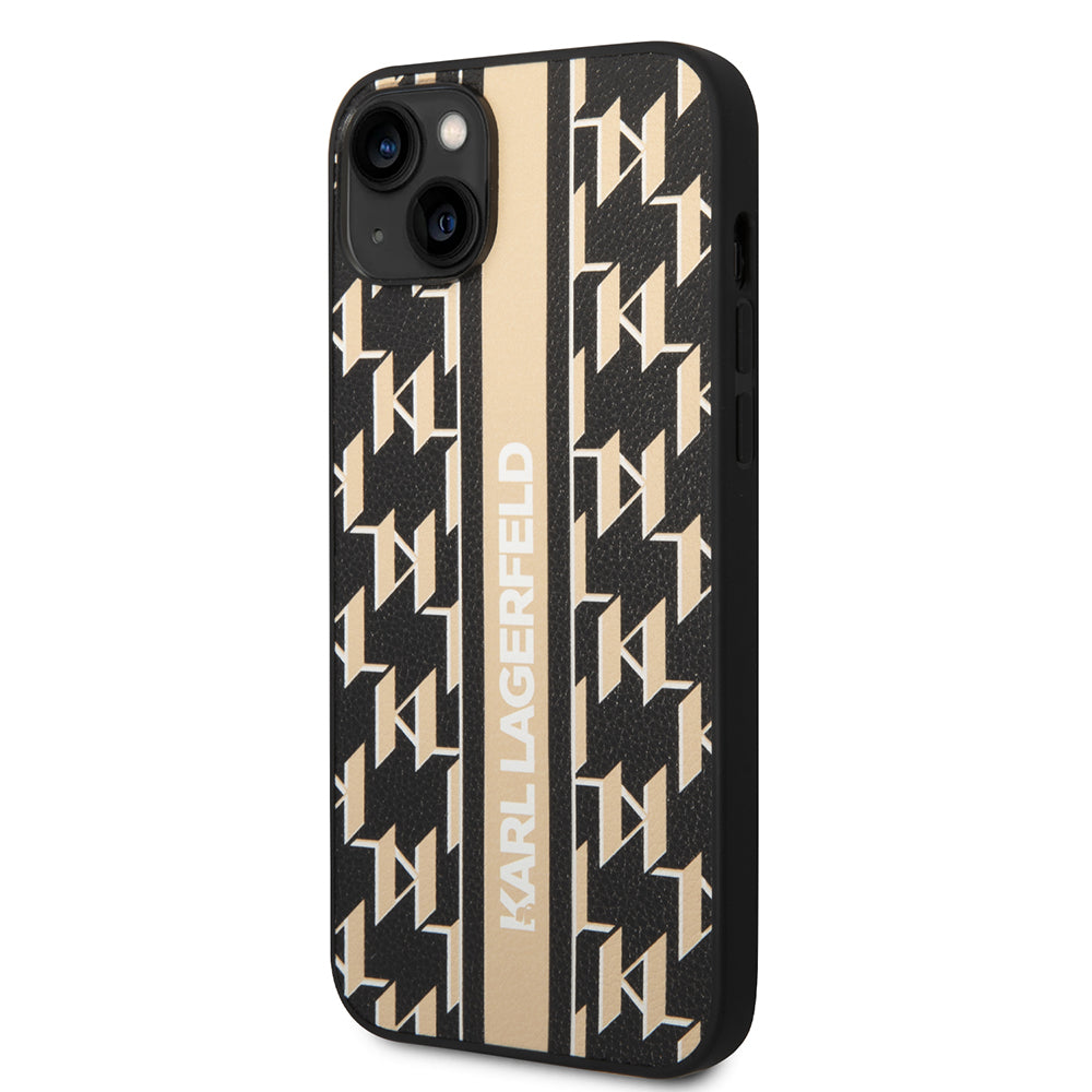 Futrola za Apple iPhone 14 Plus, Karl Lagerfeld, Monogram Stripe, Smeđa