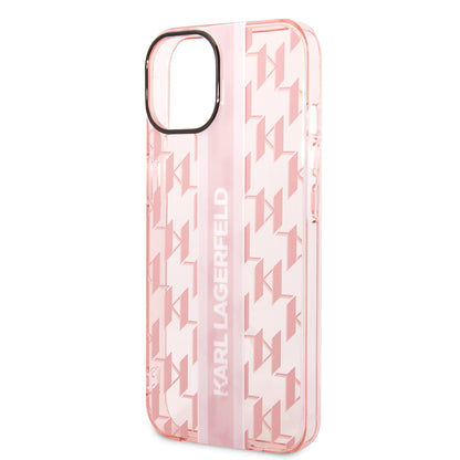 Futrola za Apple iPhone 14 Plus, Karl Lagerfeld, Monogram Stripe, Roza