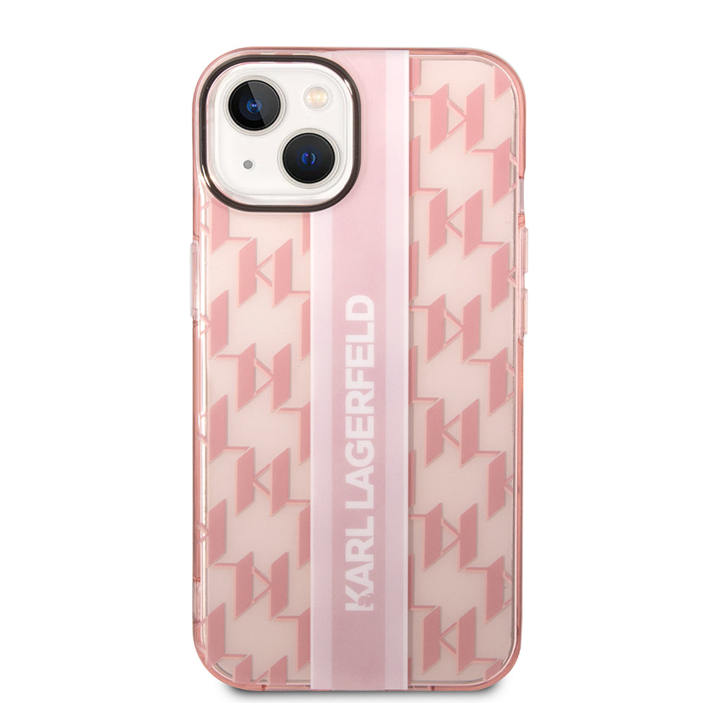 Futrola za Apple iPhone 14 Plus, Karl Lagerfeld, Monogram Stripe, Roza