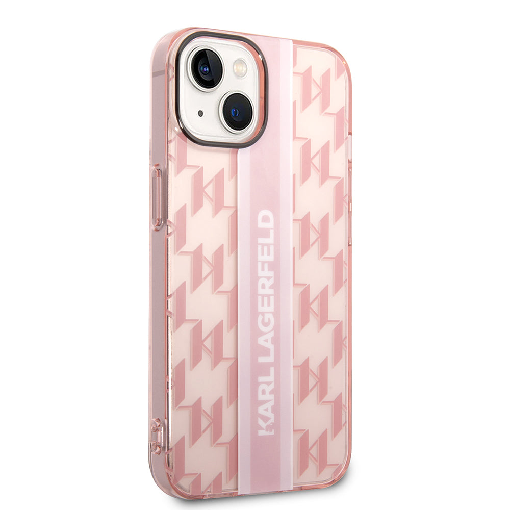 Futrola za Apple iPhone 14 Plus, Karl Lagerfeld, Monogram Stripe, Roza