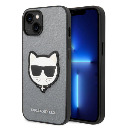 Futrola za Apple iPhone 14 Plus, Karl Lagerfeld, Saffiano Choupette's Head, Srebrna