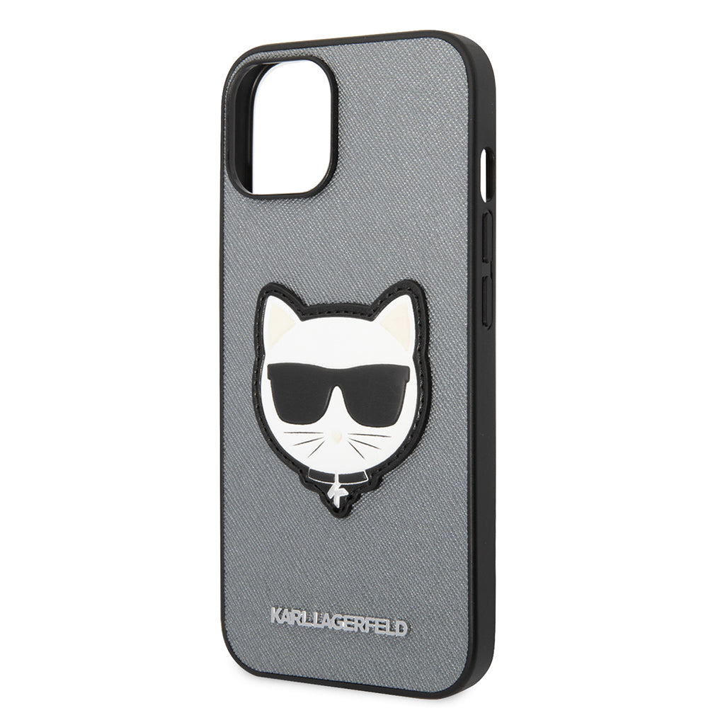 Futrola za Apple iPhone 14 Plus, Karl Lagerfeld, Saffiano Choupette's Head, Srebrna