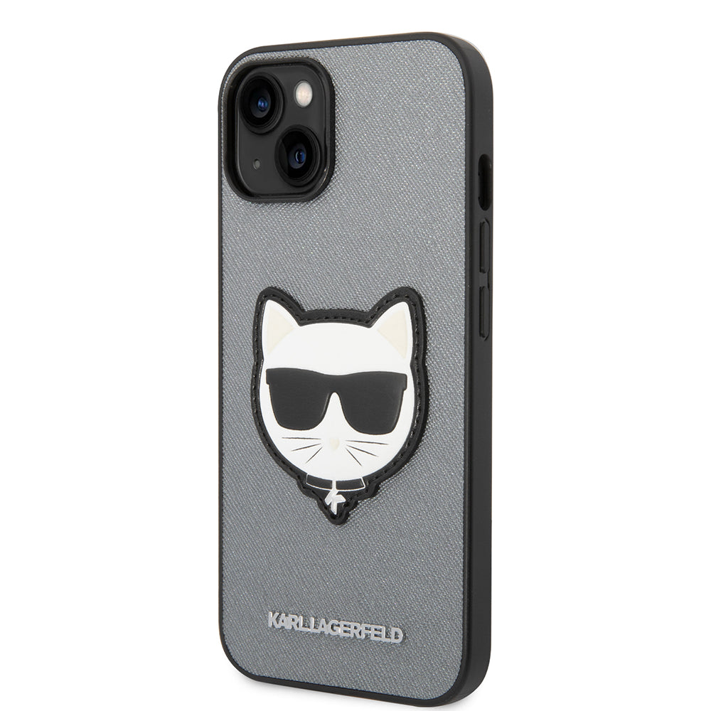 Futrola za Apple iPhone 14 Plus, Karl Lagerfeld, Saffiano Choupette's Head, Srebrna