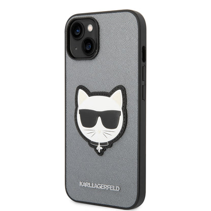 Futrola za Apple iPhone 14 Plus, Karl Lagerfeld, Saffiano Choupette's Head, Srebrna