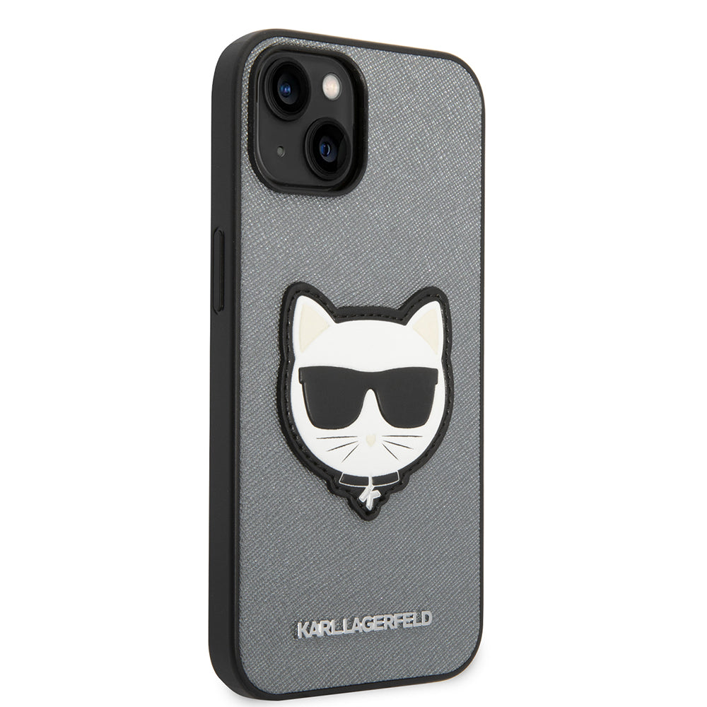 Futrola za Apple iPhone 14 Plus, Karl Lagerfeld, Saffiano Choupette's Head, Srebrna
