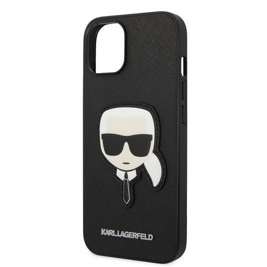 Futrola za Apple iPhone 14 Plus, Karl Lagerfeld, Saffiano Karl's Head, Crna